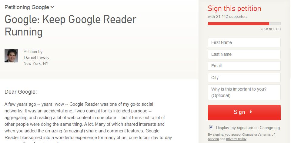 google-reader-petition